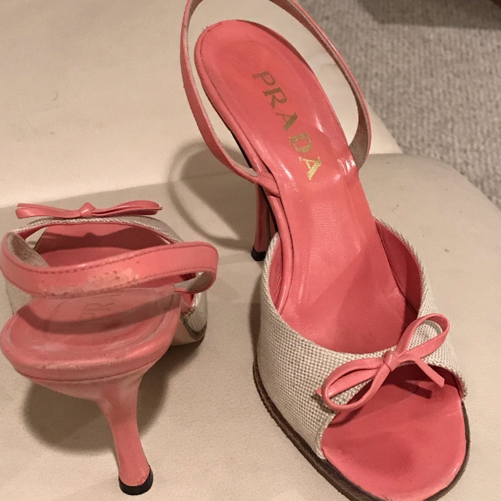 Prada pink sling backs